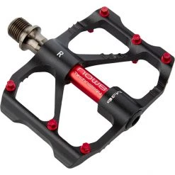 Now8 Pédales Trekking & Ville M36 Pédales Plates 6 Vis, Noir/rouge