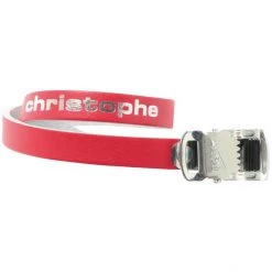Zefal Accessoires Pédales Christophe 516 Sangles Pour Pédales Cuir, Rouge/argent